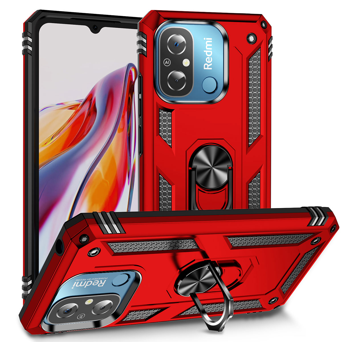 Xiaomi Redmi 12C Kılıf NXXA Vega Kapak-Kırmızı