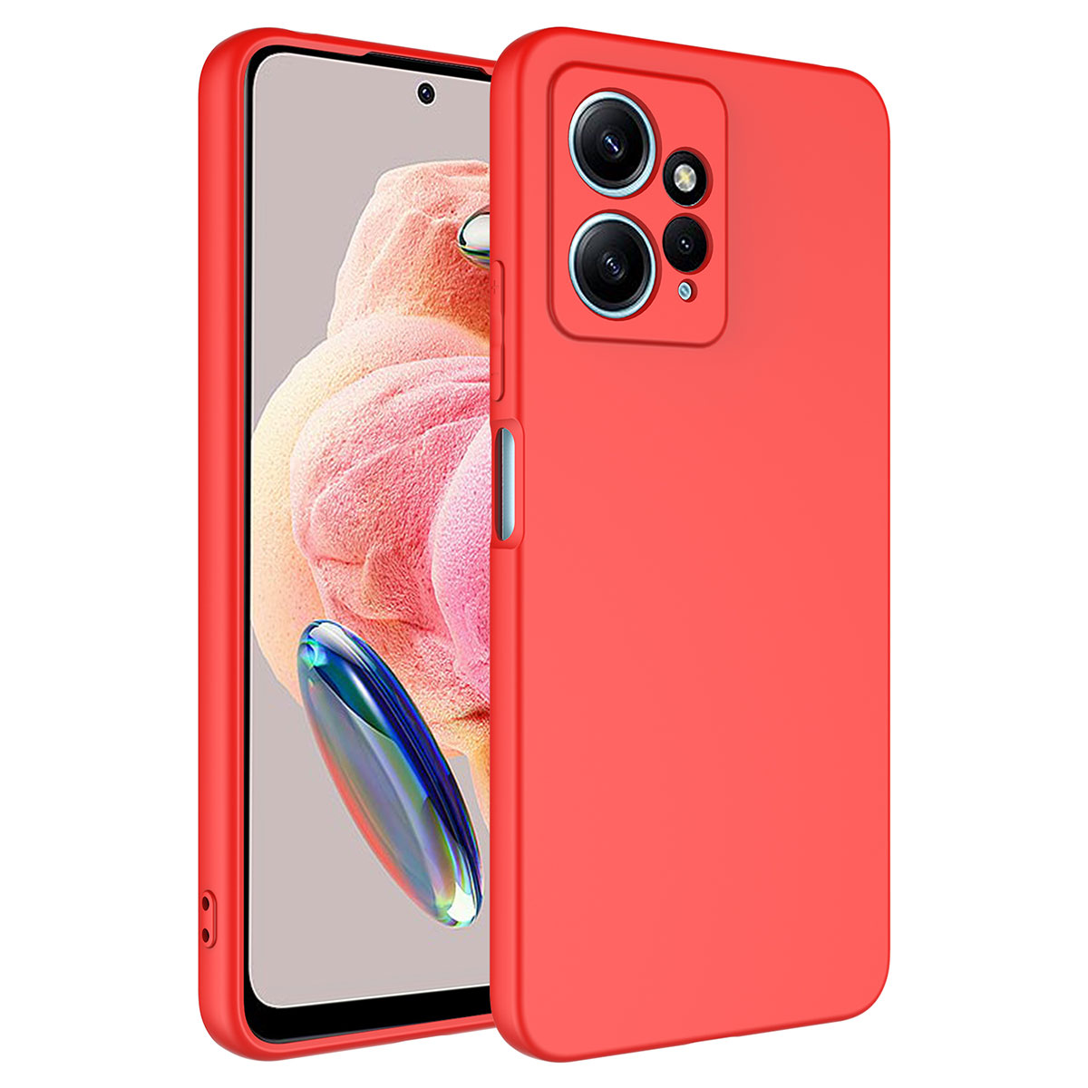 Xiaomi Redmi Note 12 4G Kılıf NXXA Mara LaAAKan Kapak-Kırmızı