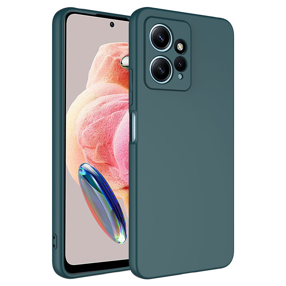 Xiaomi Redmi Note 12 4G Kılıf NXXA Mara LaAAKan Kapak-Koyu Yeşil