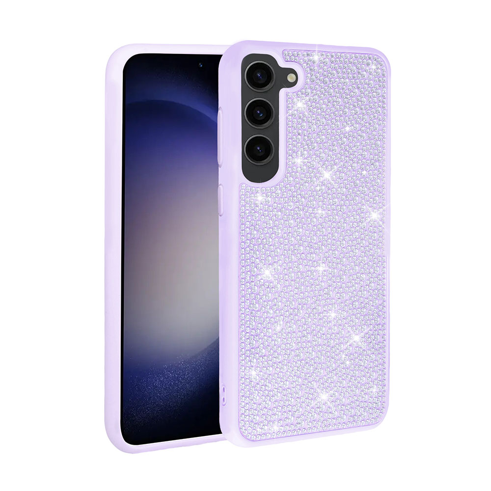 Galaxy S23 Plus Kılıf Parlak Taşlı Tasarım NXXA Ston Kapak-Lila
