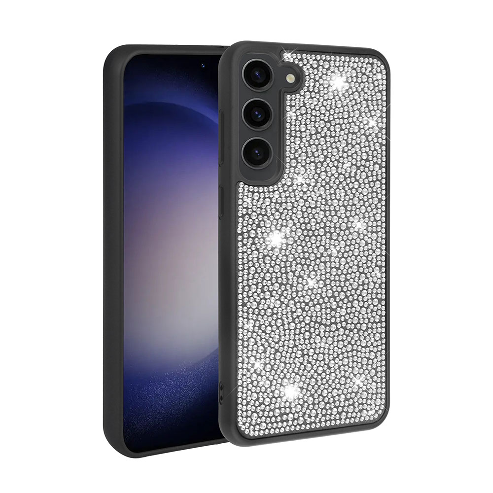 Galaxy S23 Plus Kılıf Parlak Taşlı Tasarım NXXA Ston Kapak-Siyah
