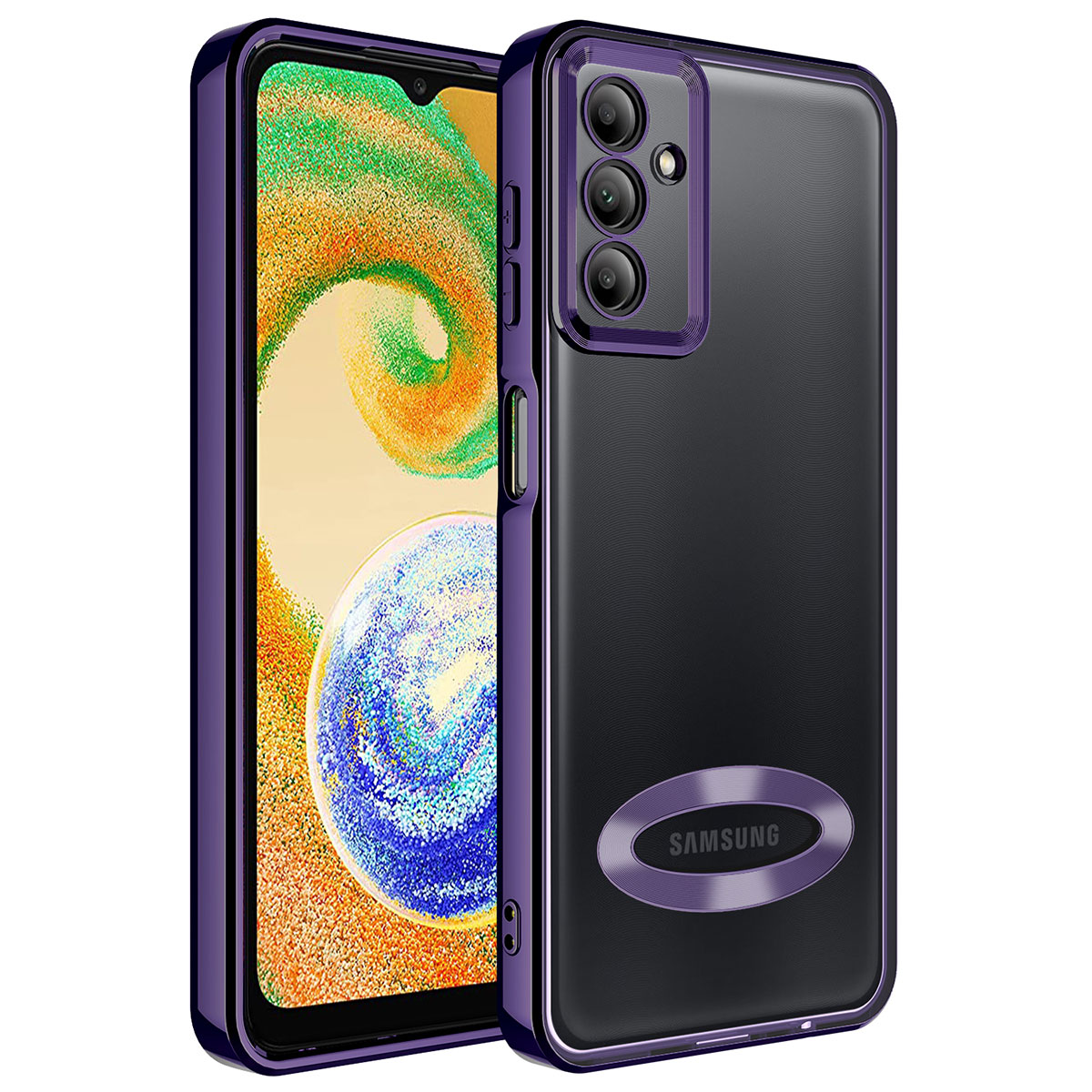 Galaxy A54 Kılıf Kamera Korumalı Logo Gösteren NXXA Omega Kapak-Derin Mor