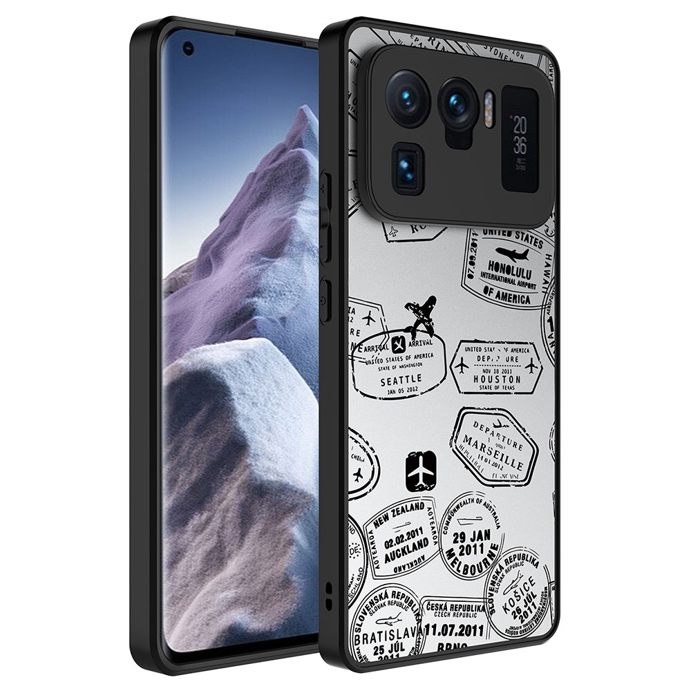 Xiaomi Mi 11 Ultra Kılıf Aynalı Desenli Kamera Korumalı Parlak NXXA Mirror Kapak-Seyahat