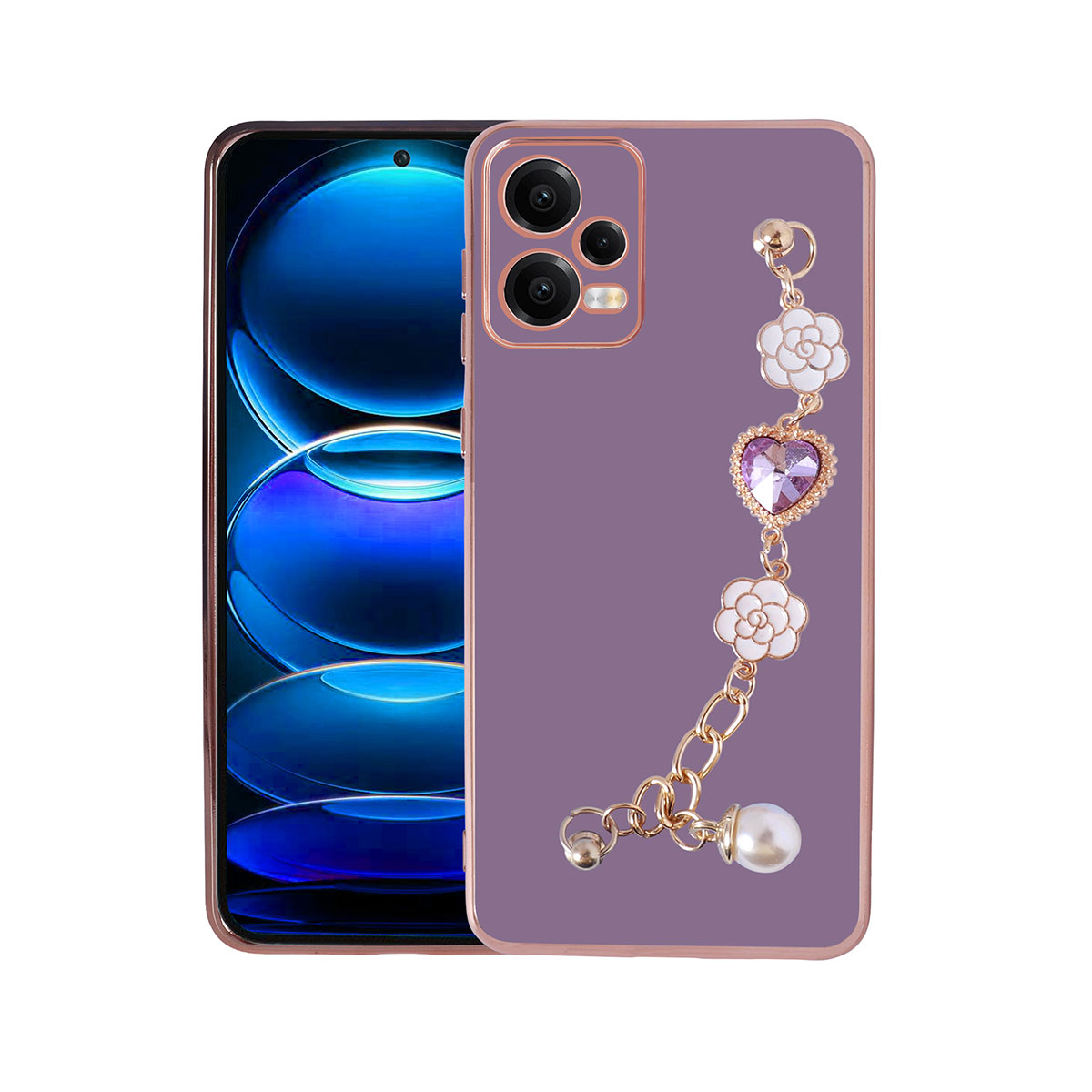 Xiaomi Redmi Note 12 4G Kılıf El Tutamaçlı Kamera Korumalı NXXA Taka Silikon Kapak-Mor