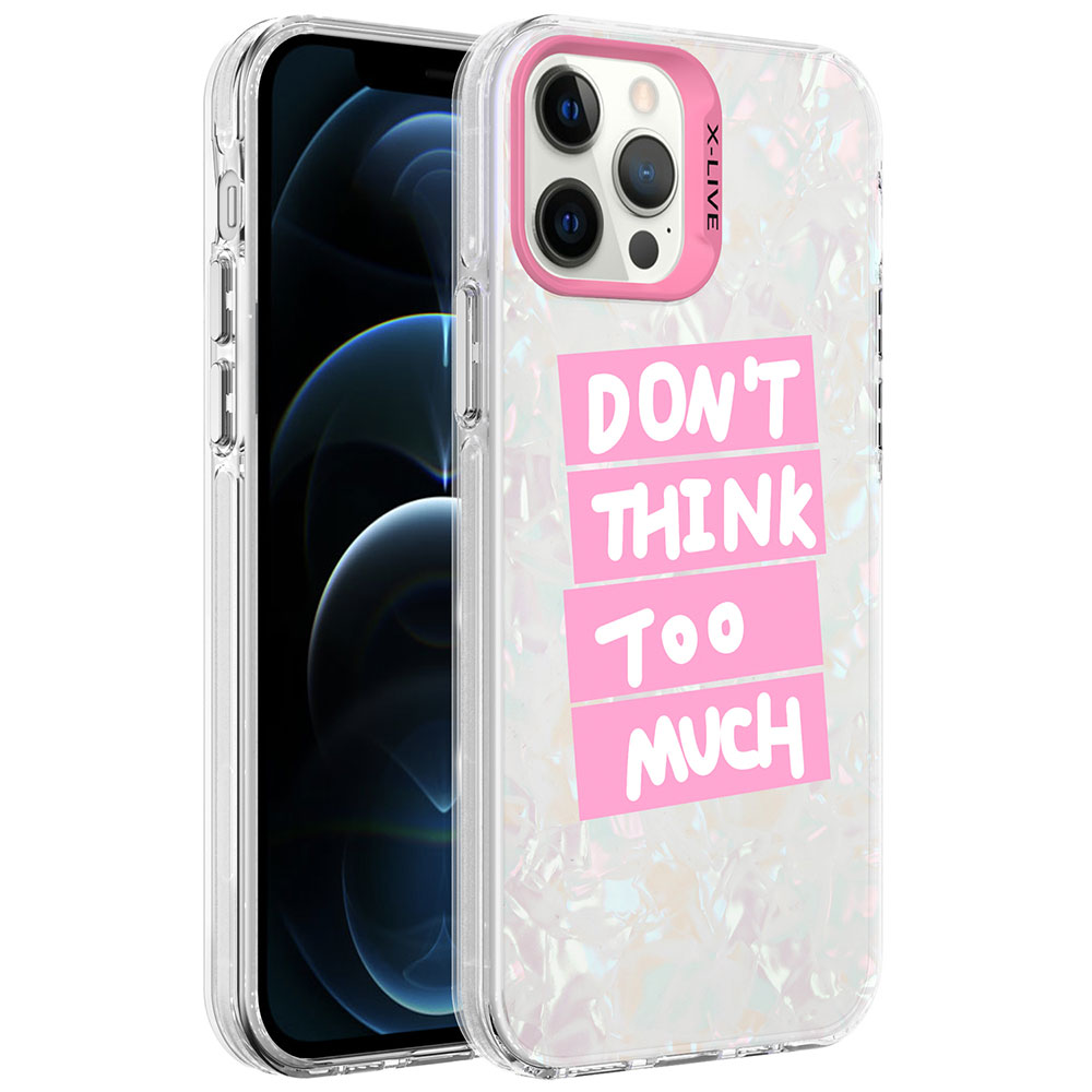 iPhone 12 Pro Uyumlu Mermer Desenli NXXA Marbello Kapak-Pembe