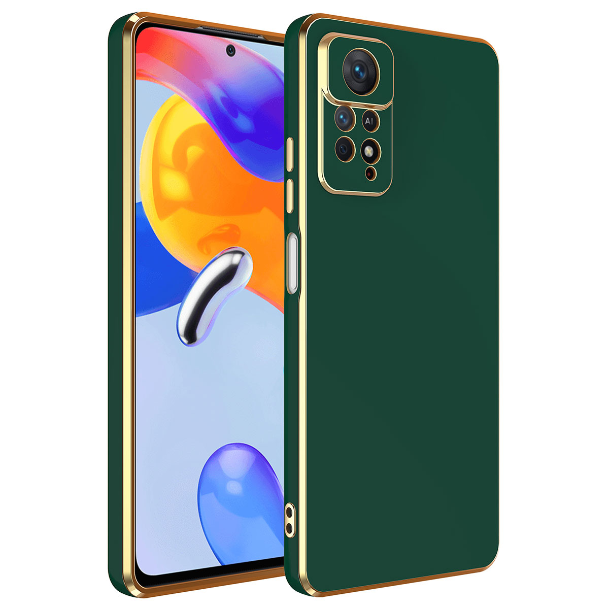 Xiaomi Redmi Note 12 Pro 4G Kılıf NXXA Bark Kapak-Koyu Yeşil