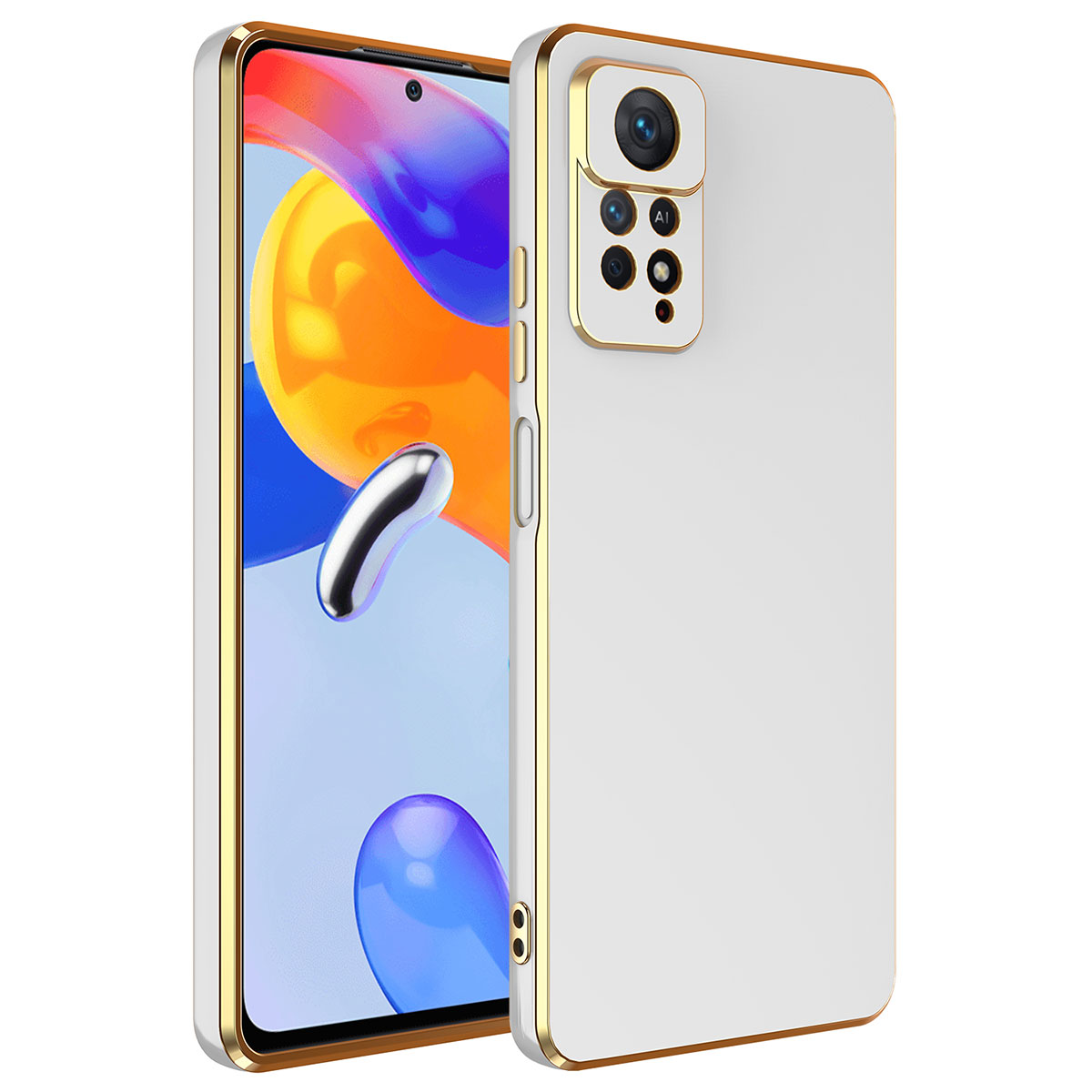 Xiaomi Redmi Note 12 Pro 4G Kılıf NXXA Bark Kapak-Beyaz