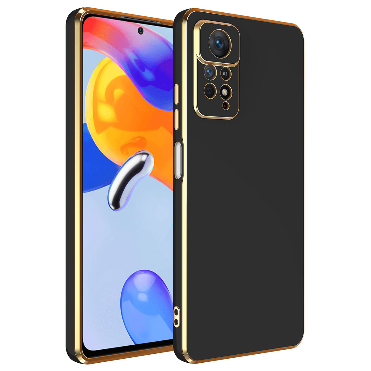 Xiaomi Redmi Note 12 Pro 4G Kılıf NXXA Bark Kapak-Siyah