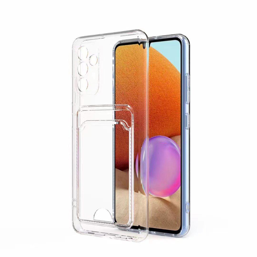 Galaxy A14 Kılıf Kartlıklı Şeffaf NXXA Setra Clear Silikon Kapak-Renksiz