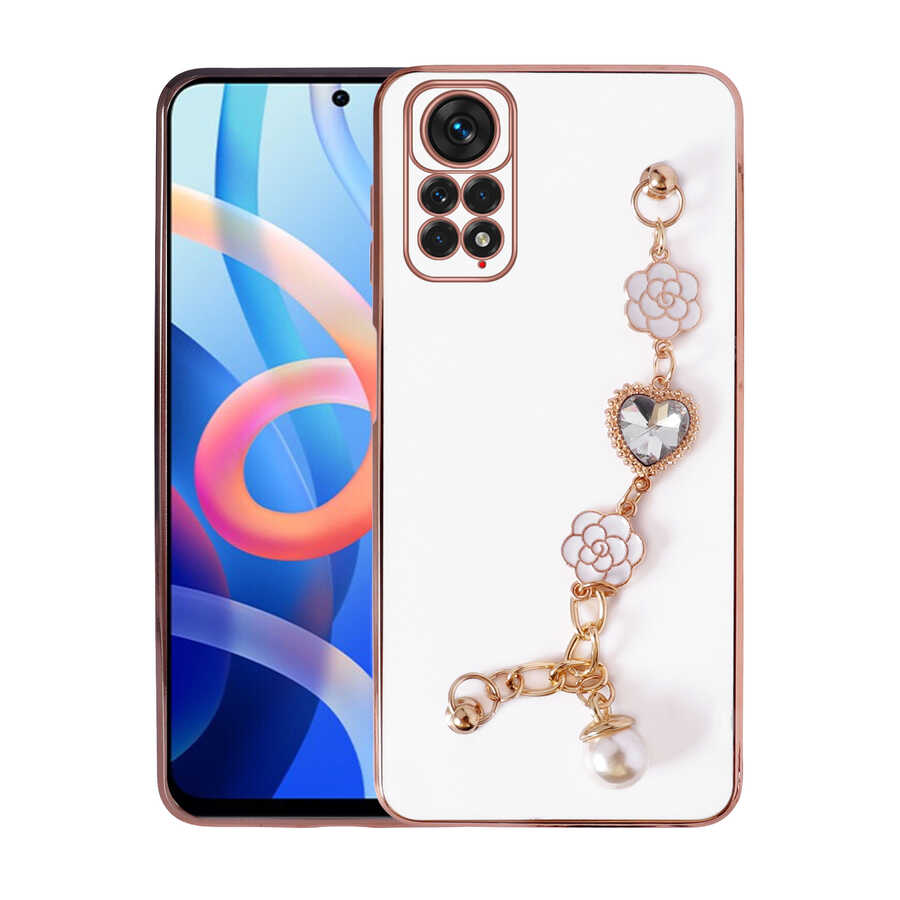 Xiaomi Redmi Note 12 Pro 4G Kılıf El Tutamaçlı Kamera Korumalı NXXA Taka Silikon Kapak-Beyaz