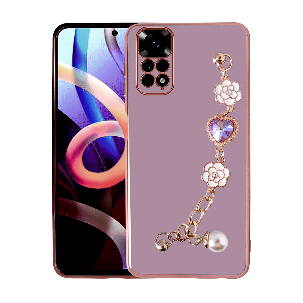 Xiaomi Redmi Note 12 Pro 4G Kılıf El Tutamaçlı Kamera Korumalı NXXA Taka Silikon Kapak-Mor