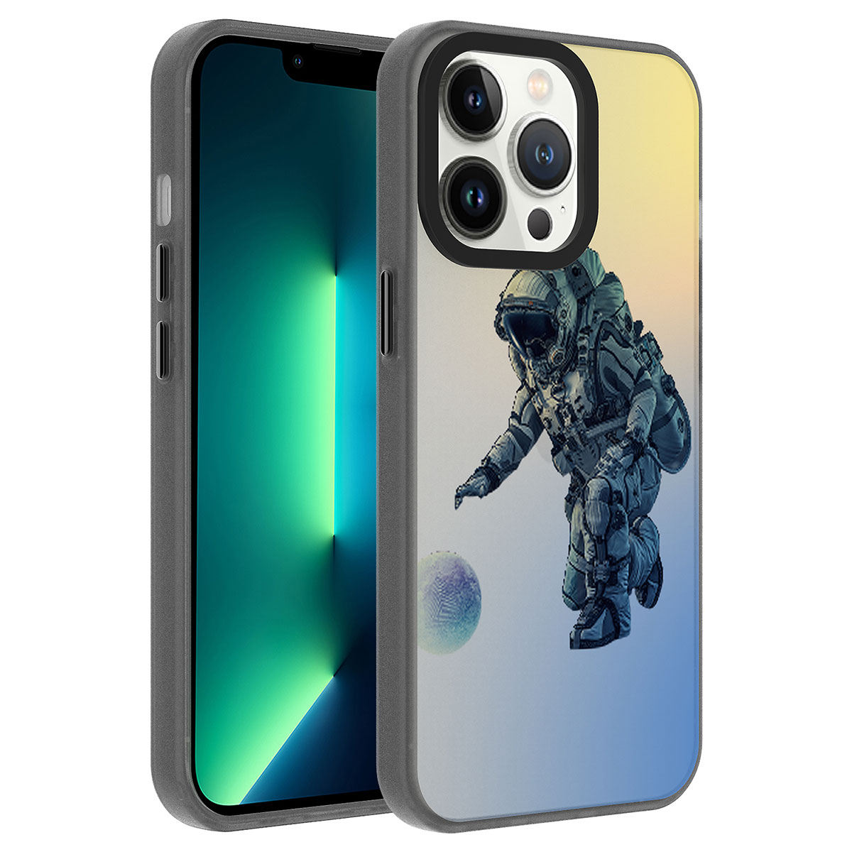 iPhone 13 Pro Max Uyumlu Desenli NXXA Dragon Sert Kapak-Astronot