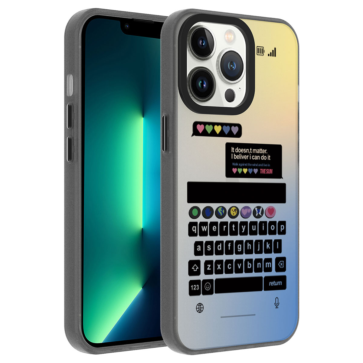 iPhone 13 Pro Max Uyumlu Desenli NXXA Dragon Sert Kapak-Kelimeler