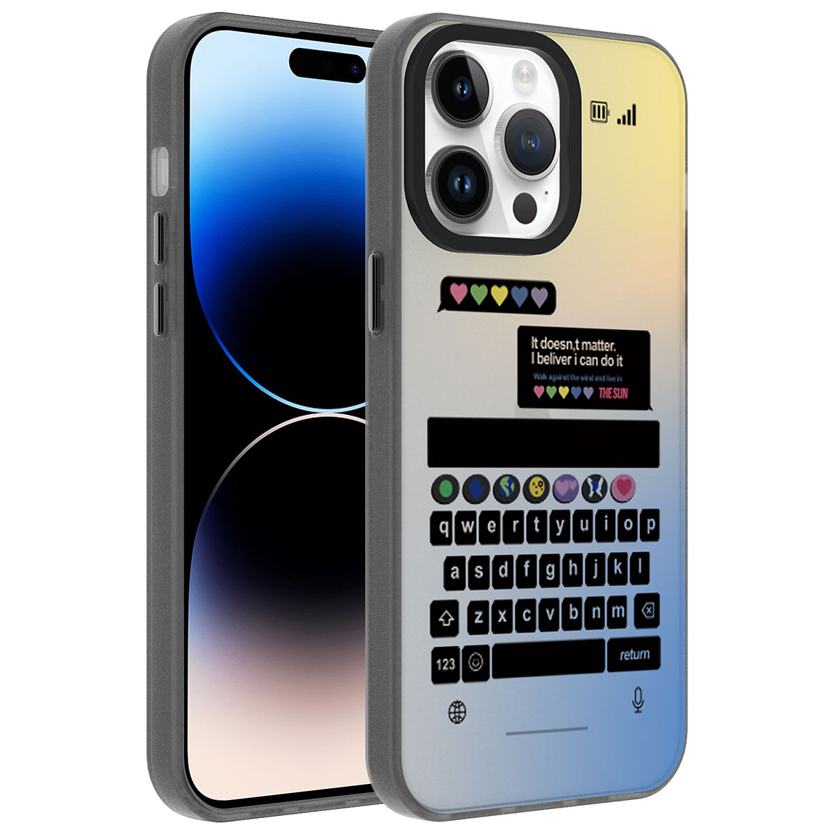 iPhone 14 Pro Uyumlu Desenli NXXA Dragon Sert Kapak-Klavye
