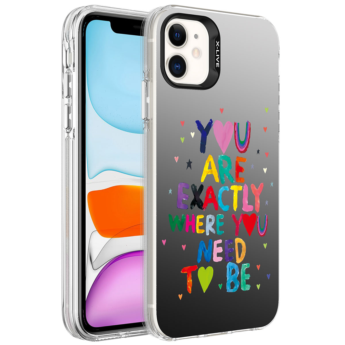 iPhone 11 Uyumlu Desenli NXXA Silver Sert Kapak-You