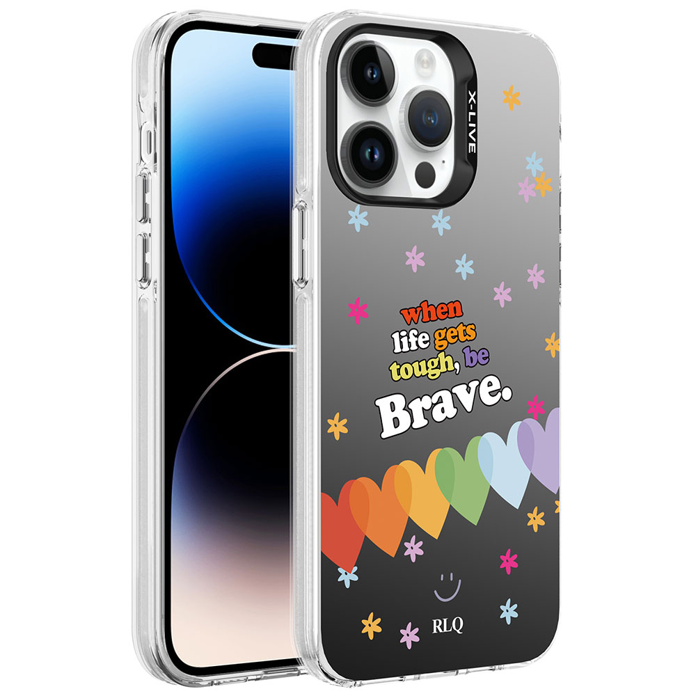 iPhone 14 Pro Uyumlu Desenli NXXA Silver Sert Kapak-Kalp