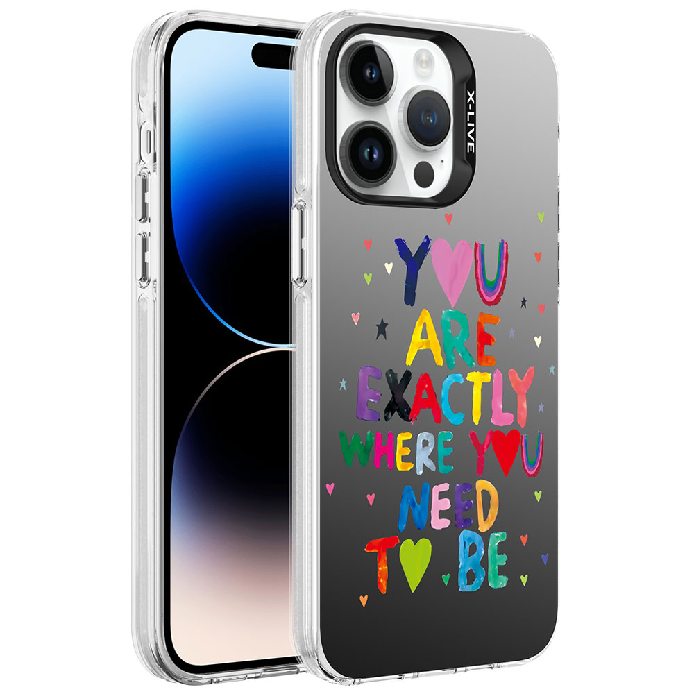 iPhone 14 Pro Max Uyumlu Desenli NXXA Silver Sert Kapak-You