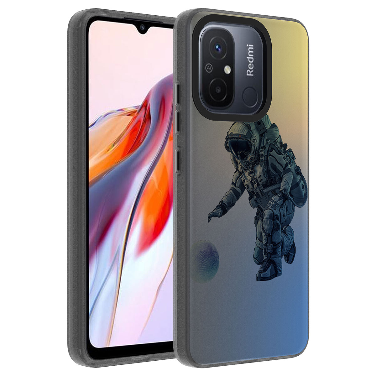 Xiaomi Redmi 12C Kılıf Desenli NXXA Dragon Sert Kapak-Astronot