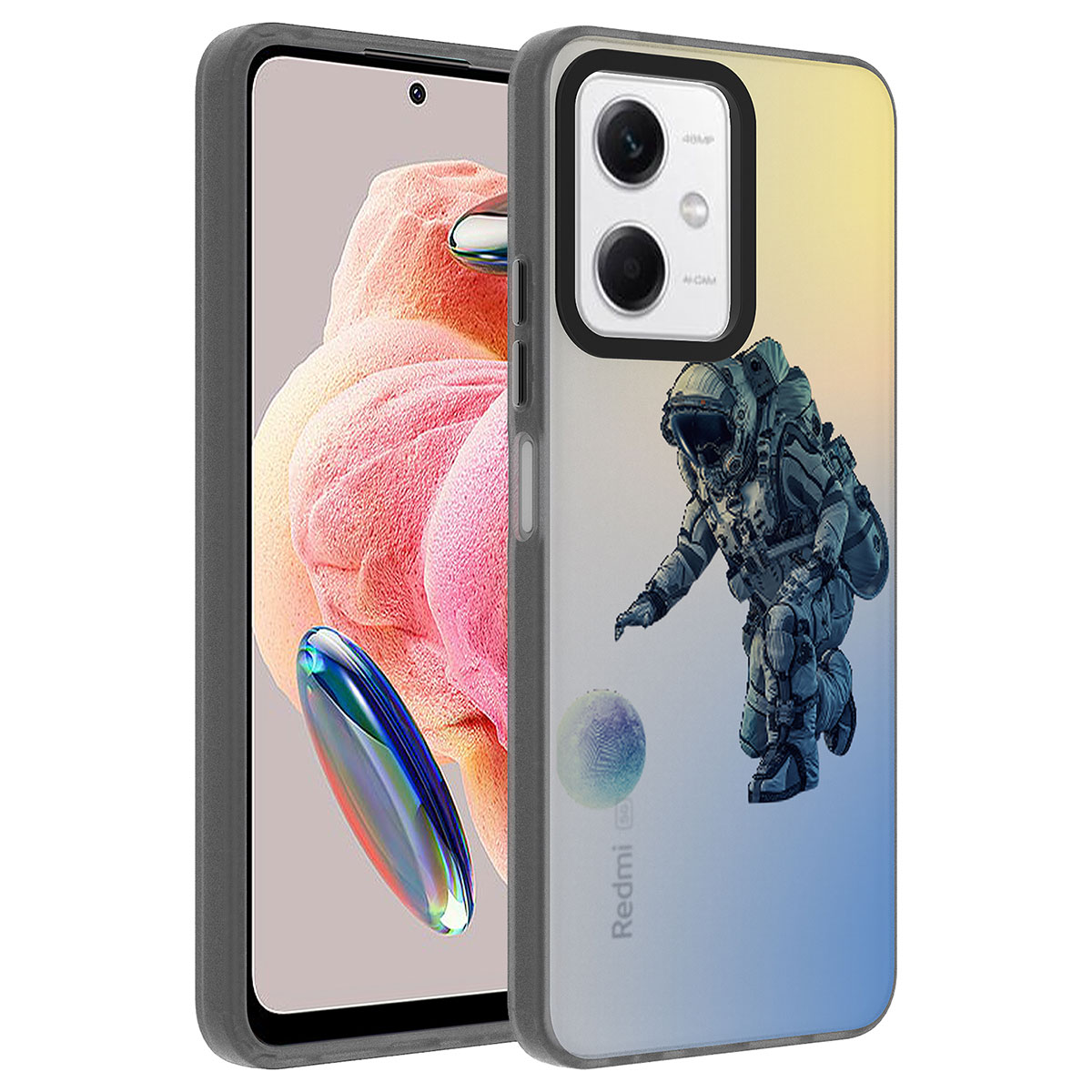 Xiaomi Redmi Note 12 4G Kılıf Desenli NXXA Dragon Sert Kapak-Astronot