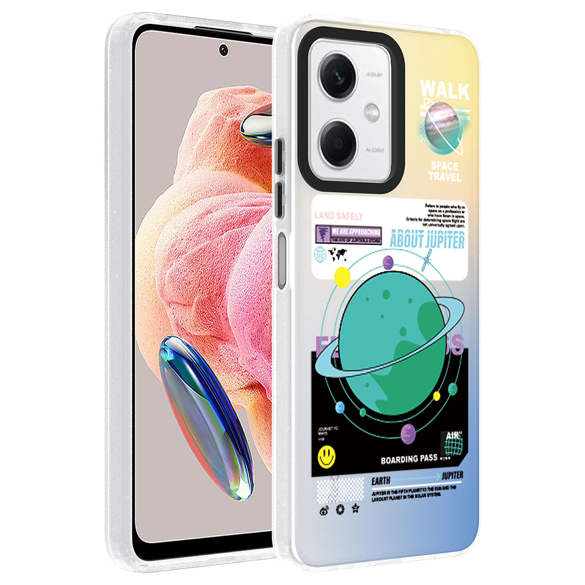 Xiaomi Redmi Note 12 4G Kılıf Desenli NXXA Dragon Sert Kapak-Gezegen