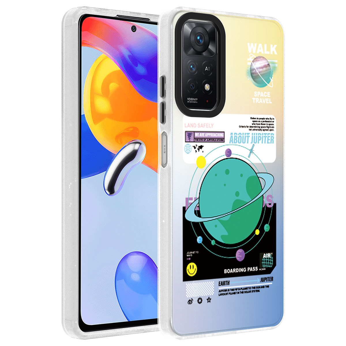 Xiaomi Redmi Note 12 Pro 4G Kılıf Desenli NXXA Dragon Sert Kapak-Gezegen