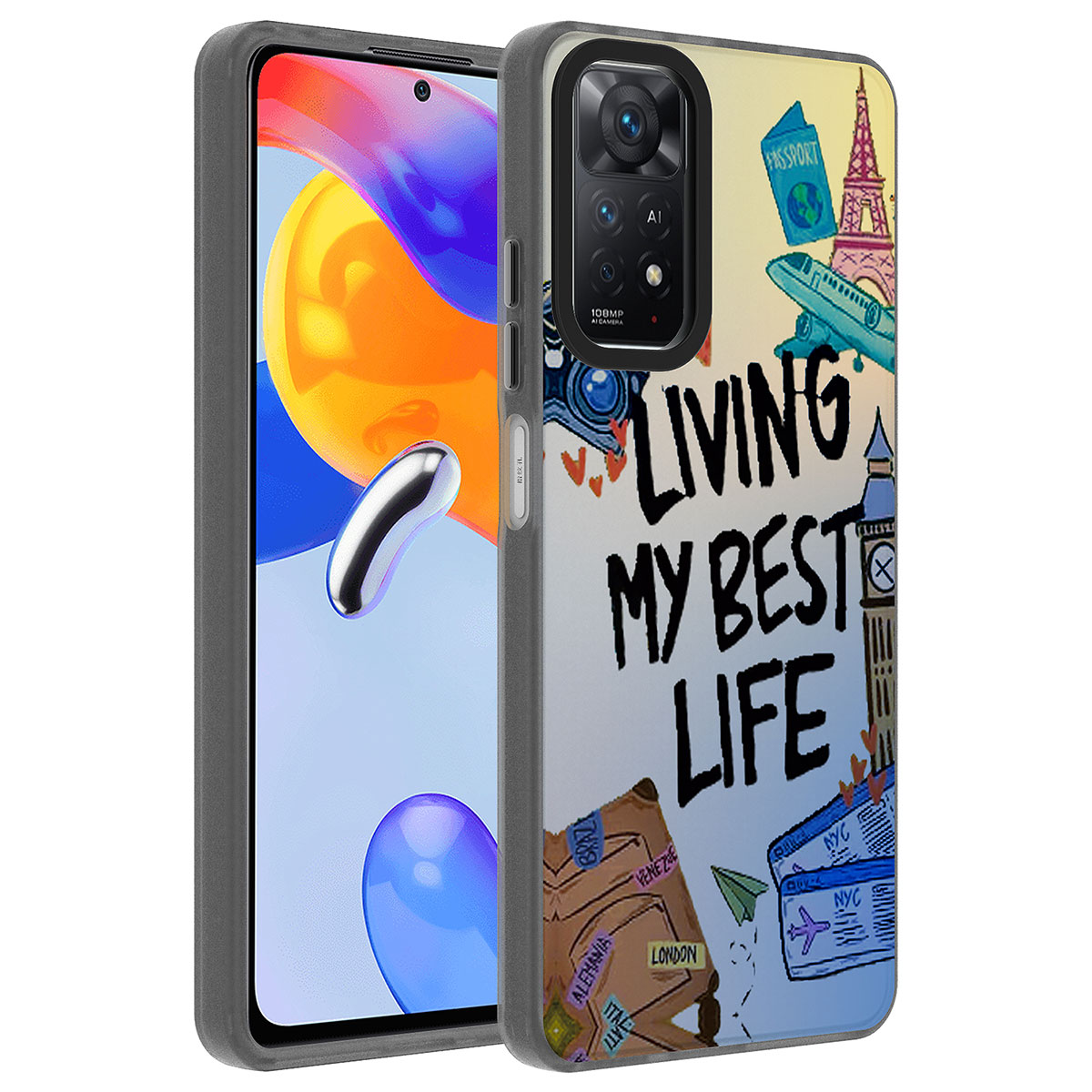 Xiaomi Redmi Note 12 Pro 4G Kılıf Desenli NXXA Dragon Sert Kapak-Seyahat