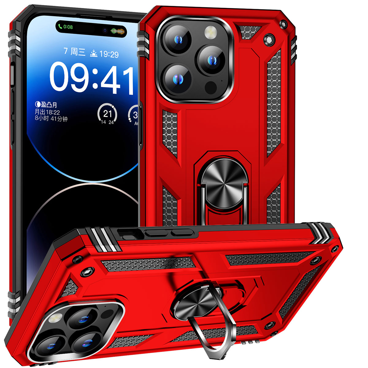 Apple iPhone 15 Pro Kılıf NXXA Vega Kapak-Kırmızı
