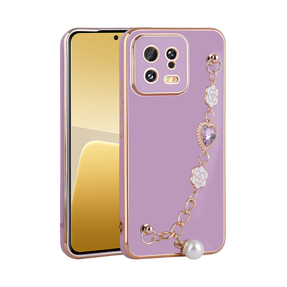 Xiaomi Mi 13 Kılıf El Tutamaçlı Kamera Korumalı NXXA Taka Silikon Kapak-Mor