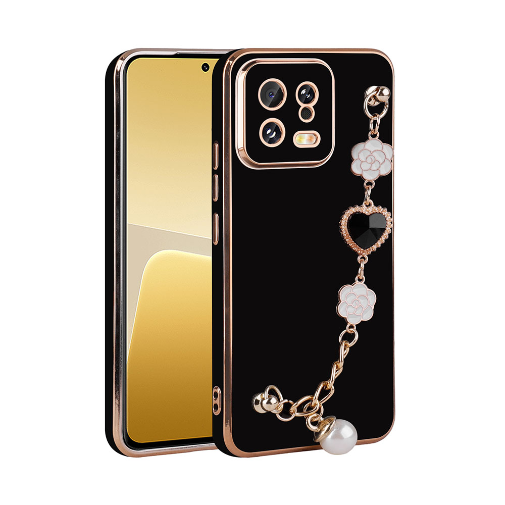 Xiaomi Mi 13 Kılıf El Tutamaçlı Kamera Korumalı NXXA Taka Silikon Kapak-Siyah