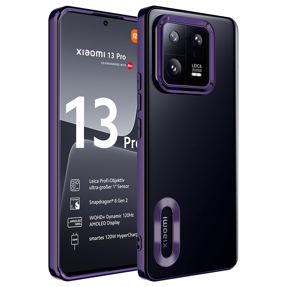 Xiaomi Mi 13 Pro Kılıf Kamera Korumalı Logo Gösteren NXXA Omega Kapak-Derin Mor