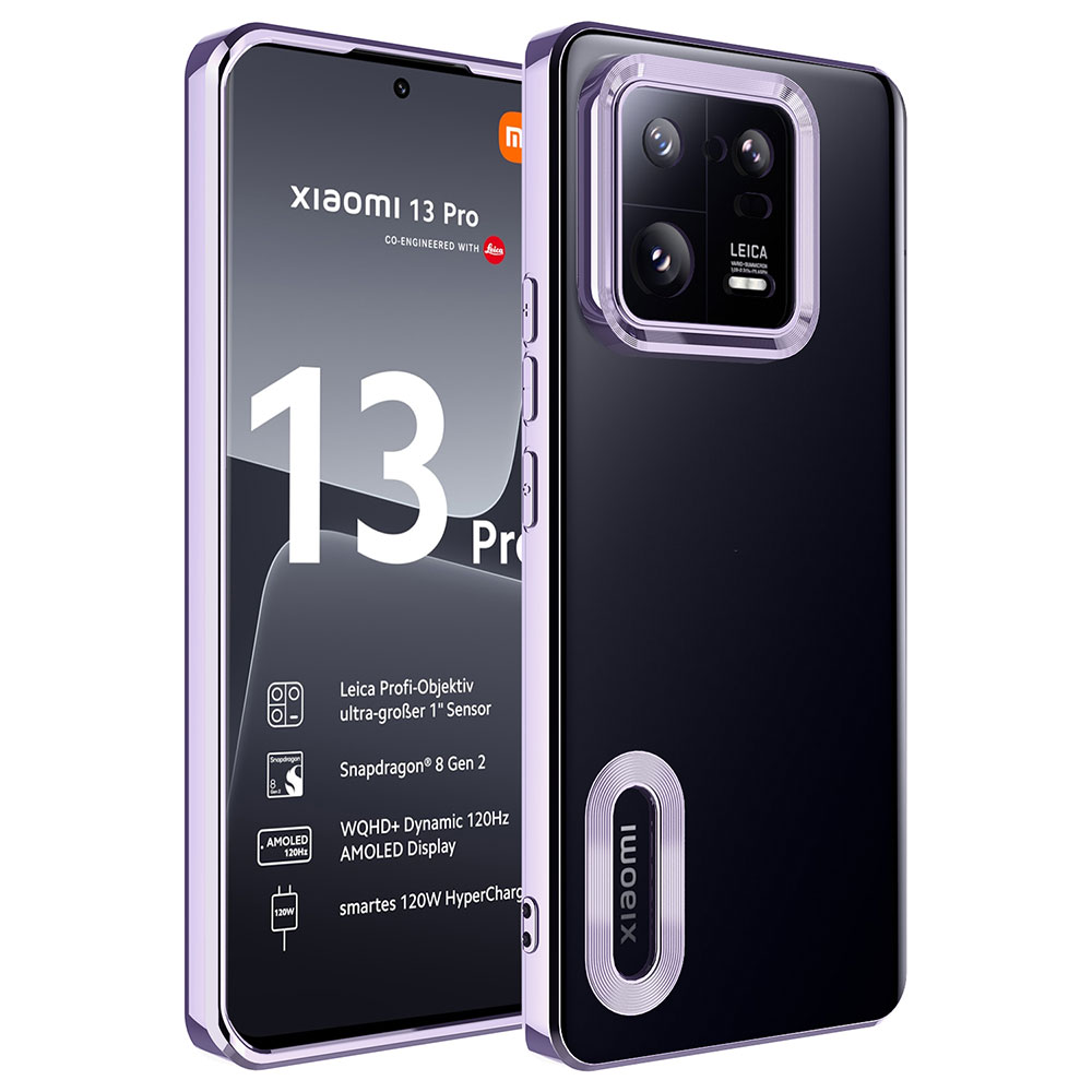 Xiaomi Mi 13 Pro Kılıf Kamera Korumalı Logo Gösteren NXXA Omega Kapak-Lila