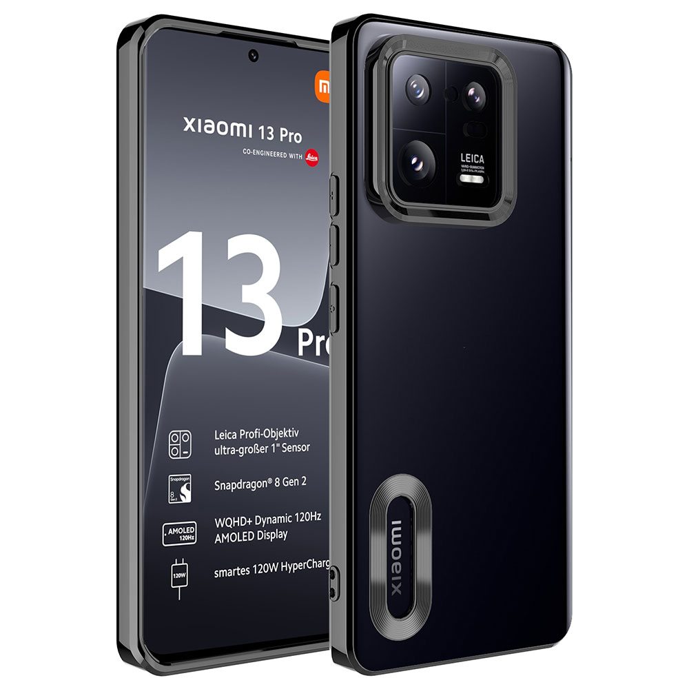 Xiaomi Mi 13 Pro Kılıf Kamera Korumalı Logo Gösteren NXXA Omega Kapak-Siyah