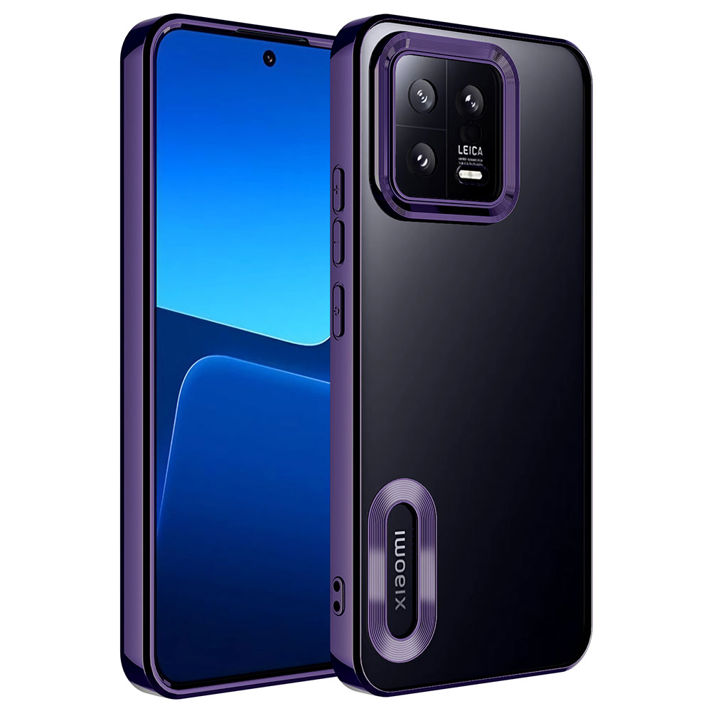 Xiaomi Mi 13 Kılıf Kamera Korumalı Logo Gösteren NXXA Omega Kapak-Derin Mor