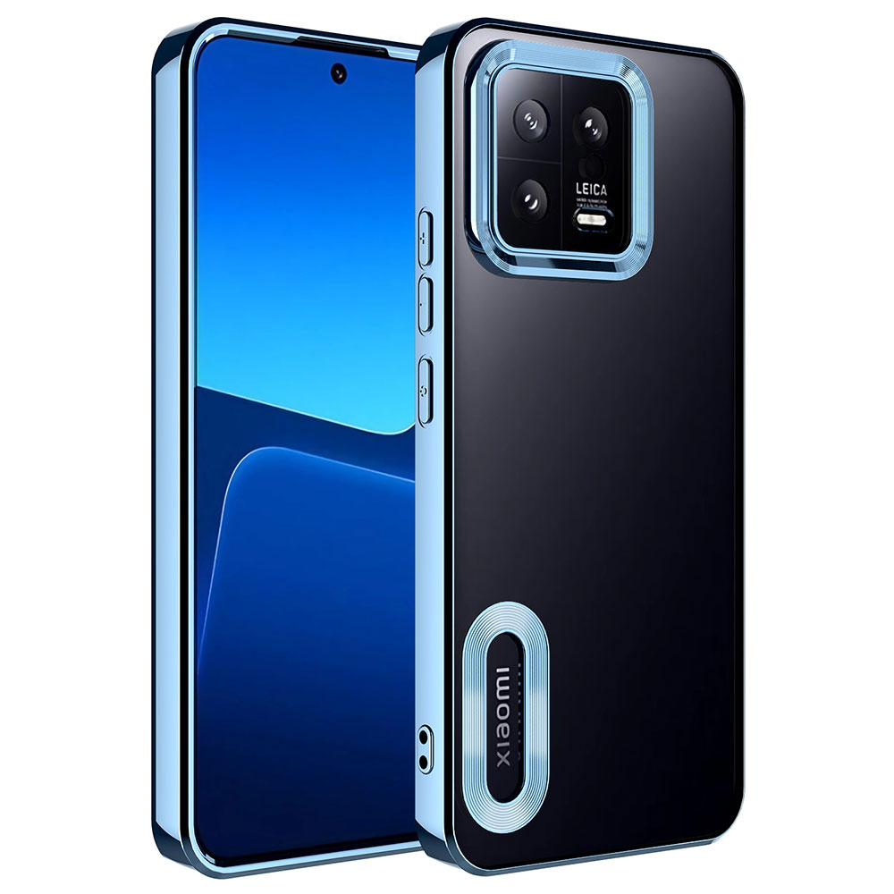 Xiaomi Mi 13 Kılıf Kamera Korumalı Logo Gösteren NXXA Omega Kapak-Mavi