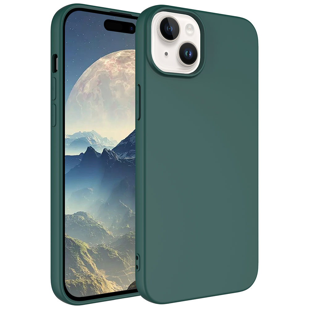 iPhone 15 Plus Uyumlu NXXA LSR LaAAKan Kapak-Koyu Yeşil