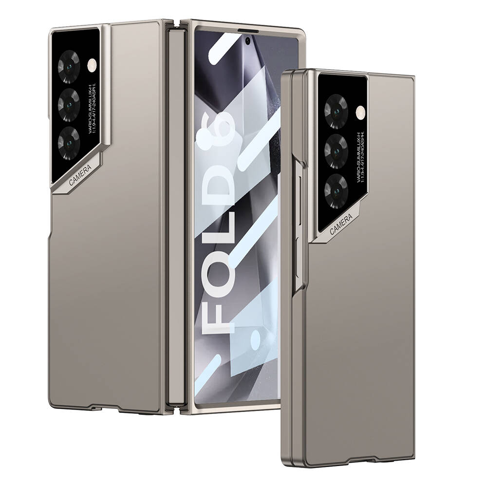 Galaxy Z Fold 6 Kılıf Ultra İnce Kamera Korumalı Sert Rubber NXXA 3. Seri Procase Kapak-Titanyum-Gri
