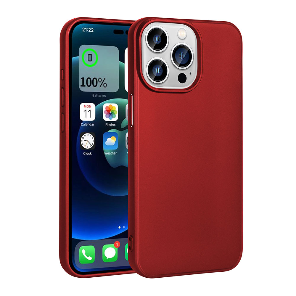 Apple iPhone 15 Pro Kılıf NXXA Premier Silikon Kapak-Kırmızı