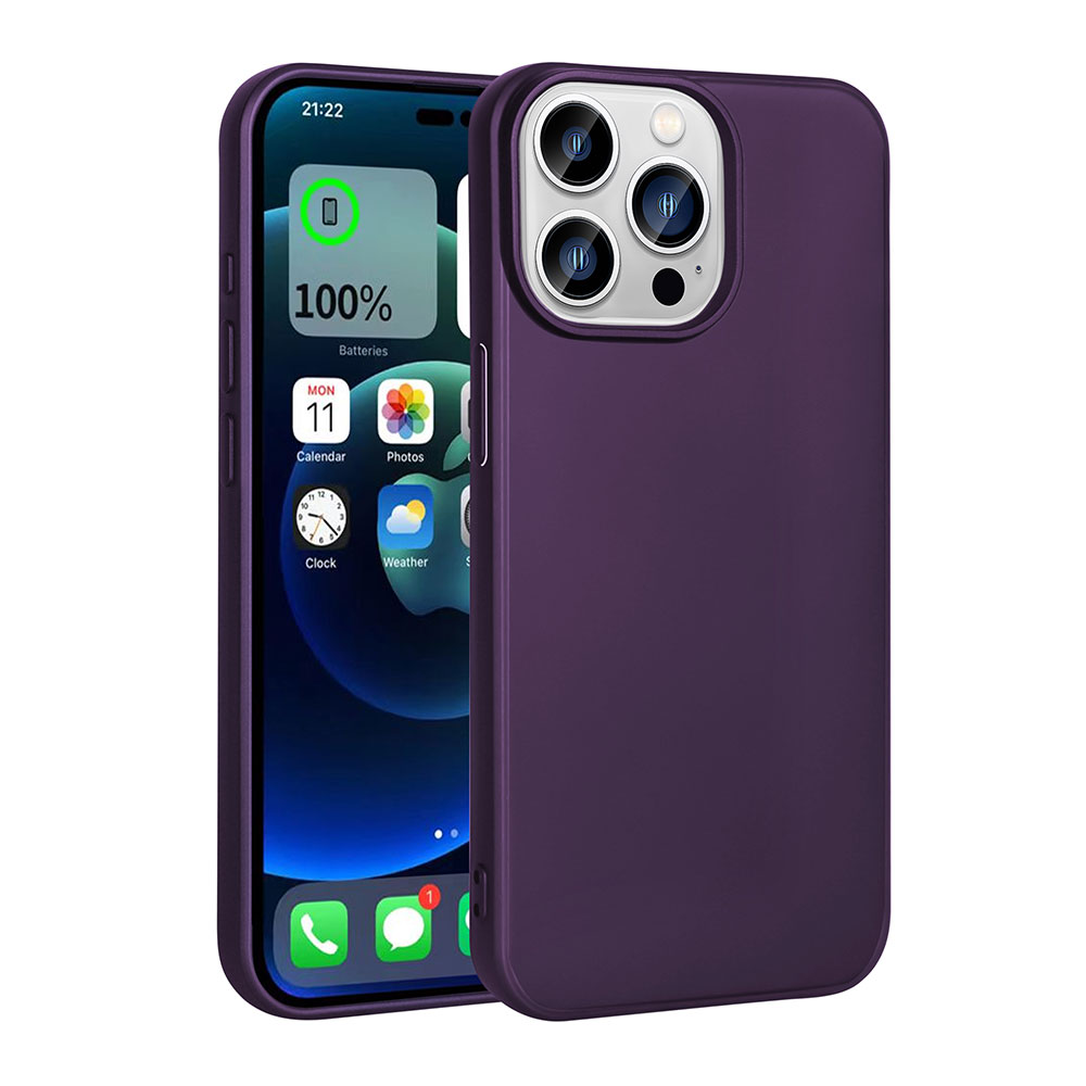 Apple iPhone 15 Pro Kılıf NXXA Premier Silikon Kapak-Derin Mor