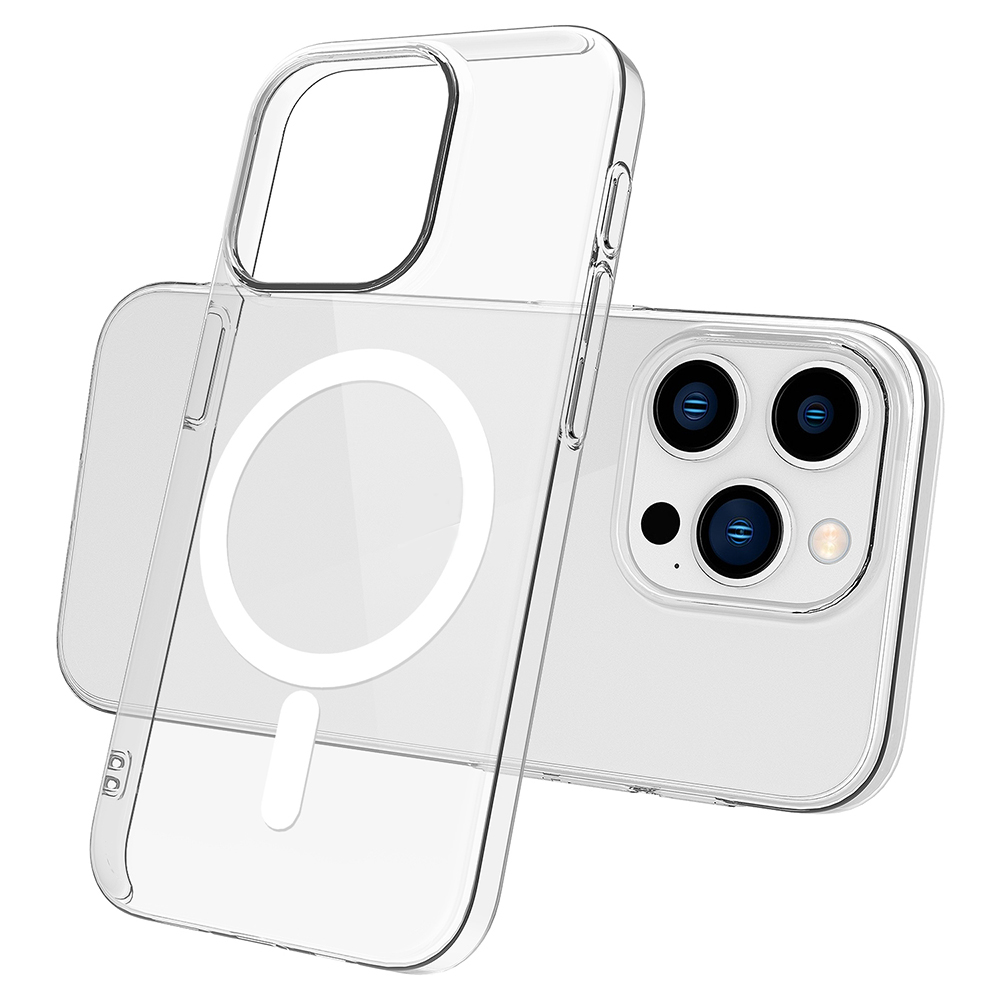iPhone 15 Pro Uyumlu NXXA Magsafe Şarj Özellikli Şeffaf Tek Kamera Çerçeveli Porto Kapak-Renksiz