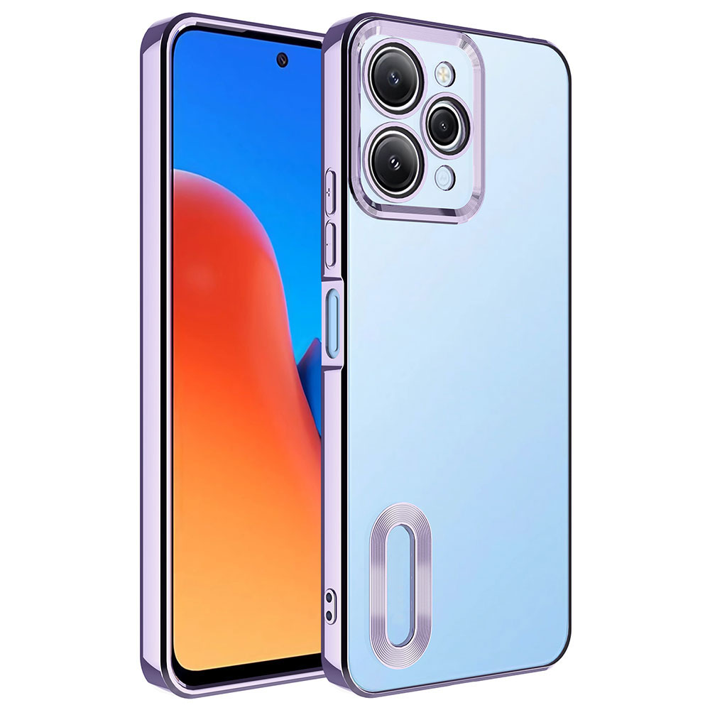 Xiaomi Redmi 12 Kılıf Kamera Korumalı Logo Gösteren NXXA Omega Kapak-Lila