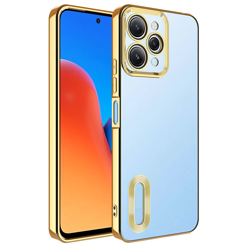 Xiaomi Redmi 12 Kılıf Kamera Korumalı Logo Gösteren NXXA Omega Kapak-Gold