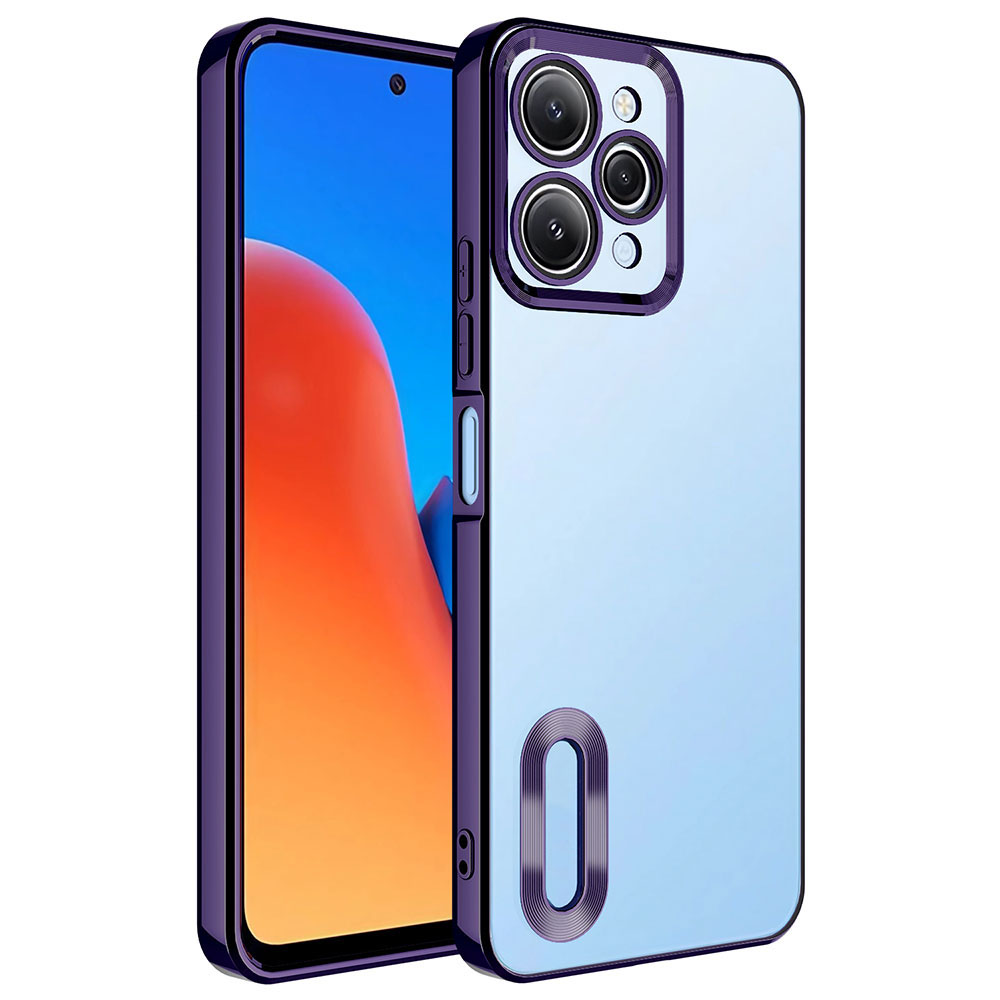Xiaomi Redmi 12 Kılıf Kamera Korumalı Logo Gösteren NXXA Omega Kapak-Derin Mor