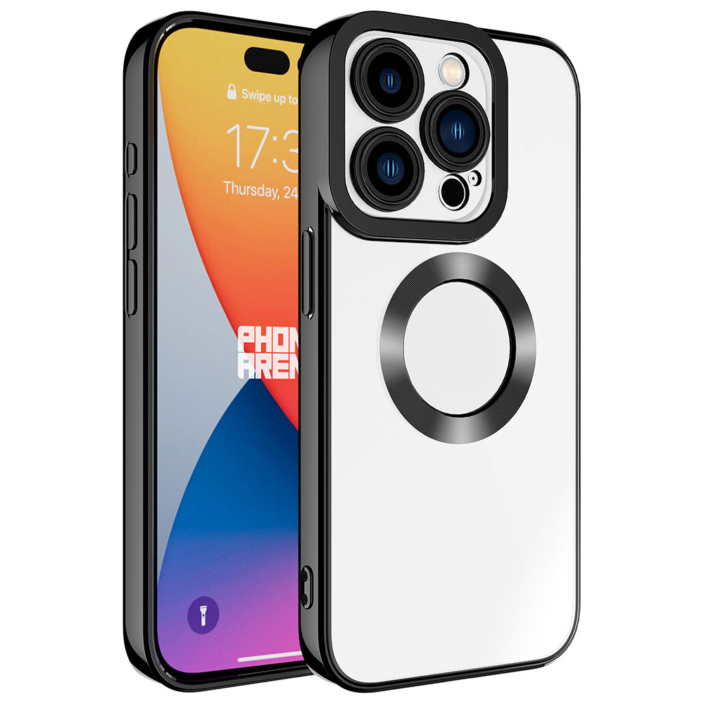 iPhone 15 Pro Uyumlu Kamera Korumalı Logo Gösteren NXXA Omega Kapak-Siyah