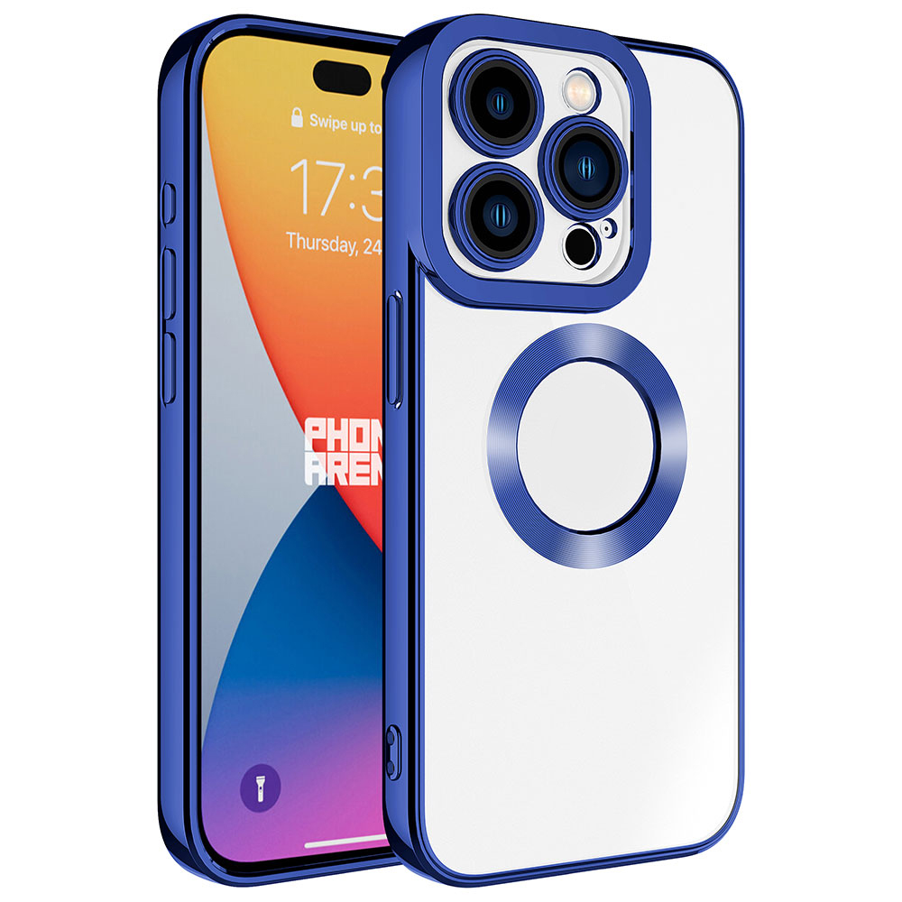 Apple iPhone 15 Pro Kılıf Kamera Korumalı Logo Gösteren NXXA Omega Kapak-Midnight