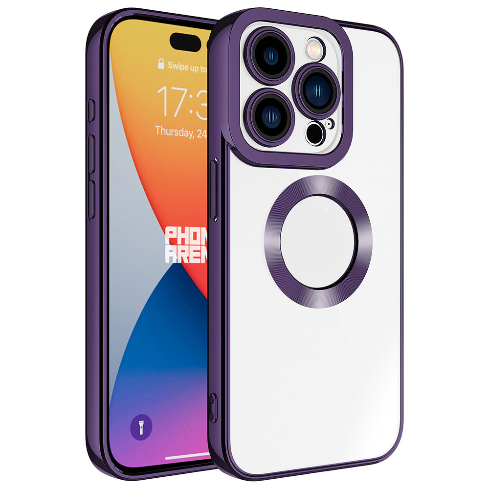 Apple iPhone 15 Pro Kılıf Kamera Korumalı Logo Gösteren NXXA Omega Kapak-Derin Mor