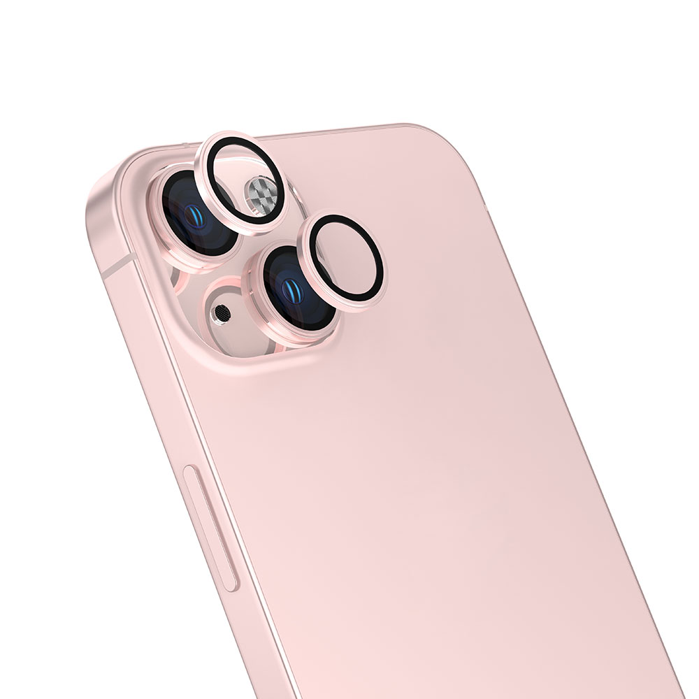 iPhone 15 Plus Uyumlu NXXA CL-13 Kamera Lens Koruyucu-Pembe
