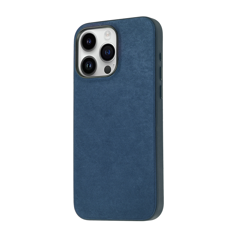 iPhone 15 Pro Max Uyumlu NXXA Mikro Fiber Mimoza Kapak-Mavi