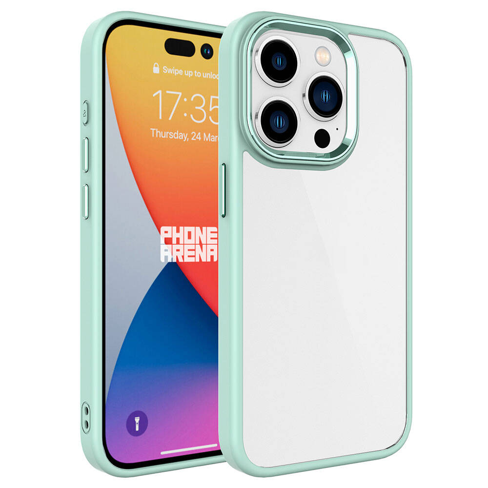 Apple iPhone 15 Pro Max Kılıf NXXA Krom Kapak-Yeşil