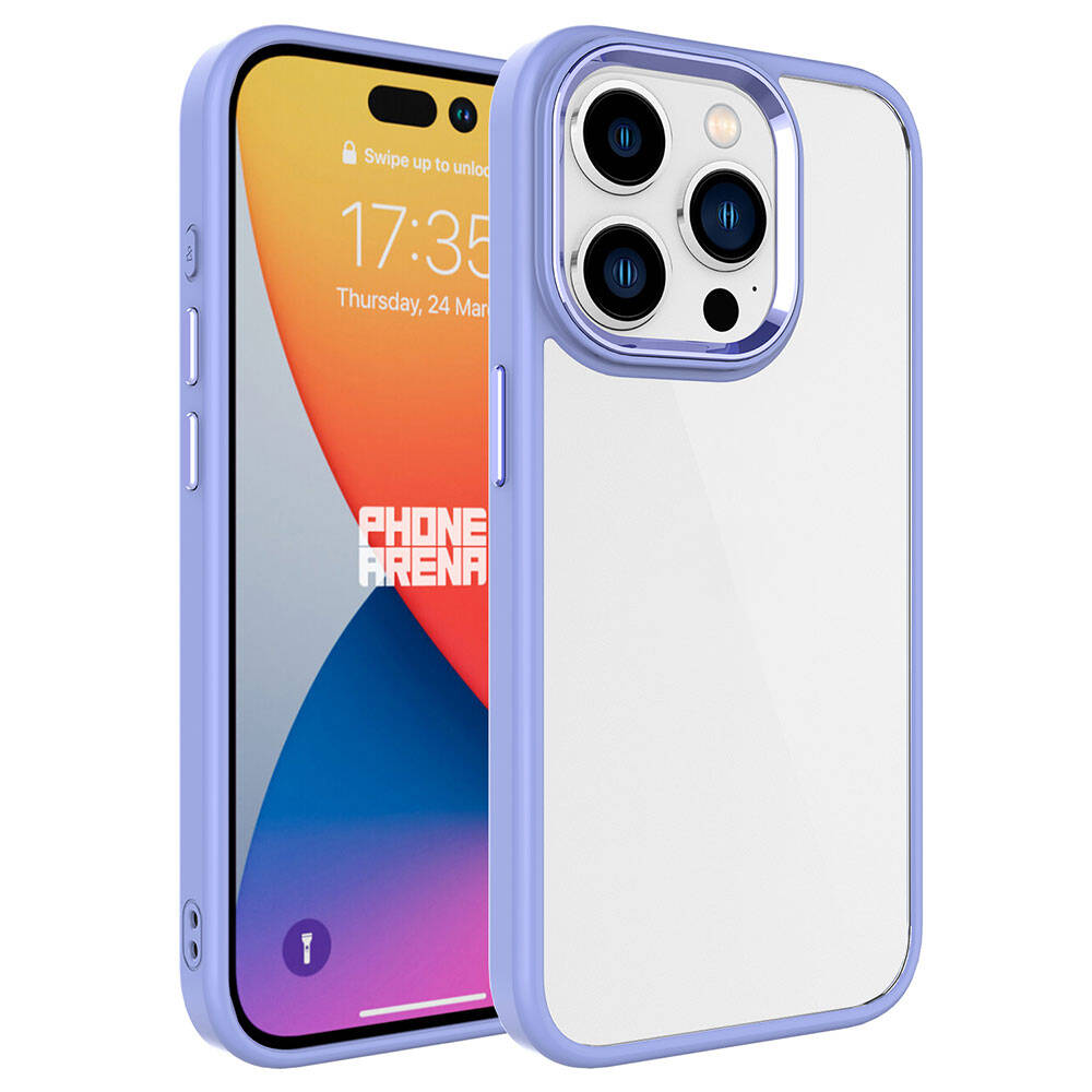 iPhone 15 Pro Uyumlu NXXA Krom Kapak-Lila