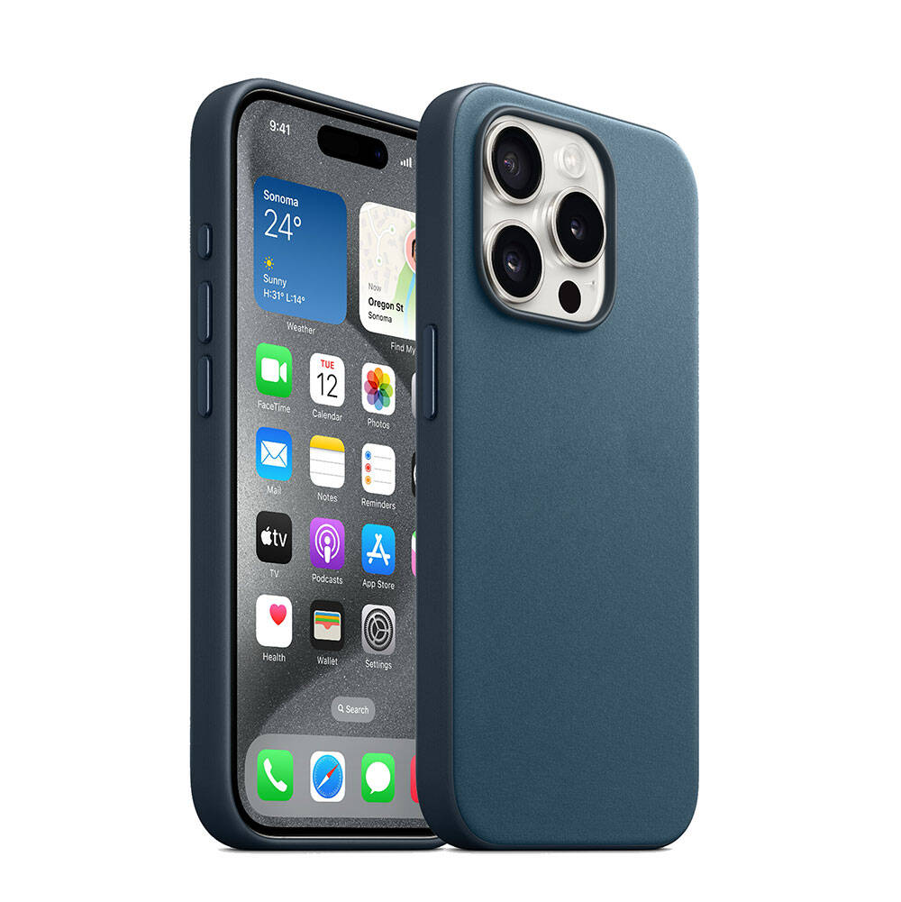 Apple iPhone 15 Pro Kılıf NXXA Magsafe Şarj Özellikli Mikro Fiber Optimal Kapak-Mavi